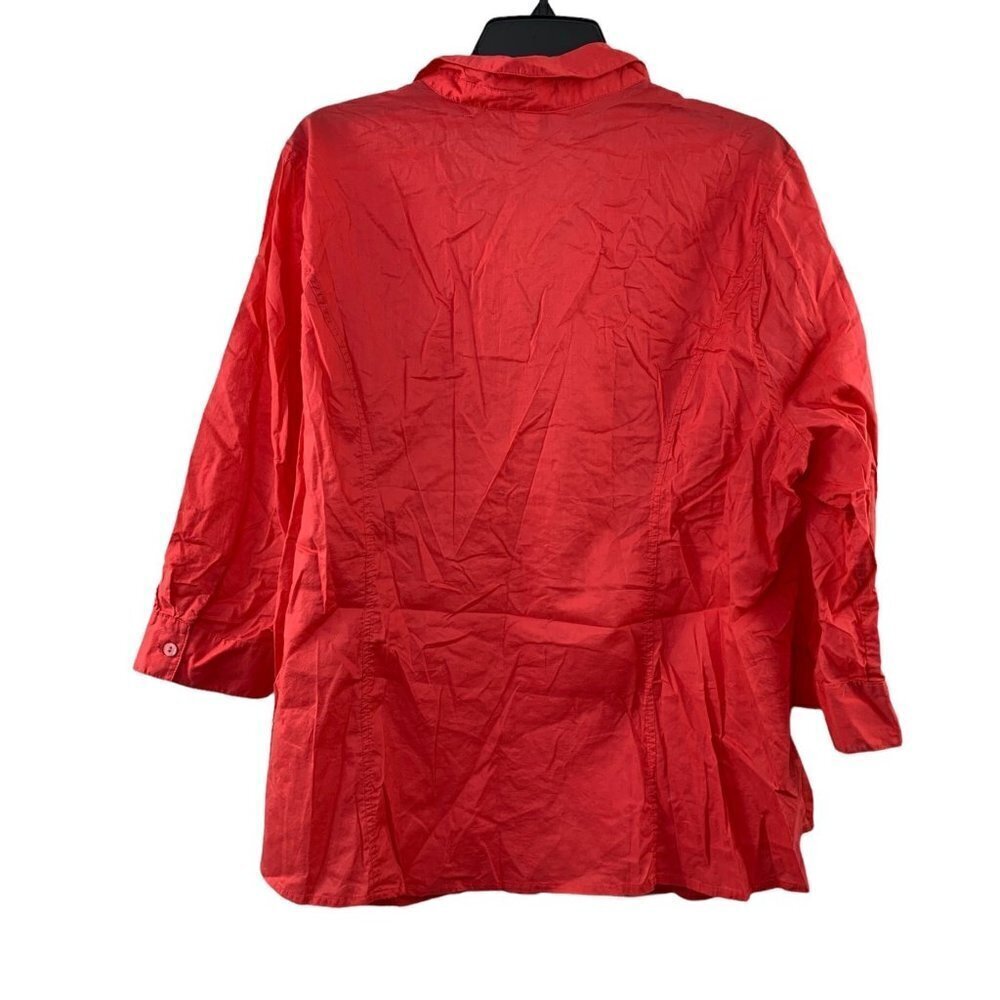 C.J. Banks Women's Coral Buttoned Down Blouse - Picture 2 of 5